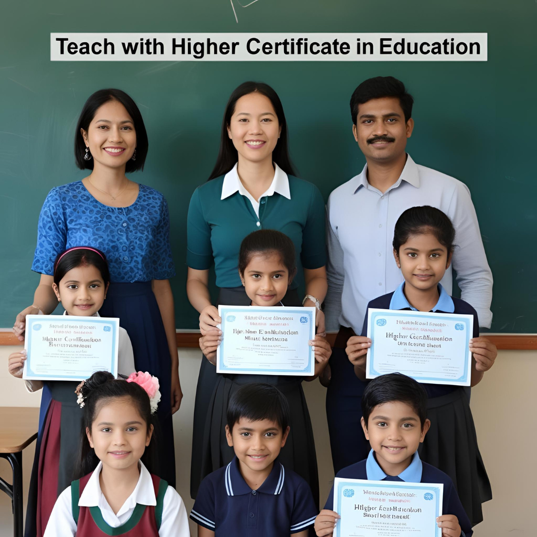 Teacher teaching with higher certification in education